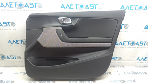 Обшивка двери карточка передняя правая Polestar 2 21-25 черная, пластик, подлокотник ткань черная, вставка ткань черная, с ручкой, под чистку, царапины