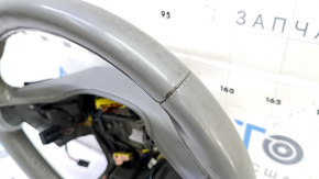 Руль голый Chevrolet Volt 16- кожа, серый, без кнопок, с лепестками, подогрев, потерт