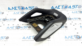 Ornamente console centrale superioare Mercedes W167 GLE 350 450 20-23 piele bej cu crom, cu iluminare din spate, uzată, necesită curățare, zgârieturi