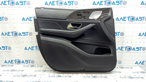 Обшивка двери карточка передняя левая Mercedes W167 GLE 350 450 20-26 кожа черная, с подсветкой, подлокотник кожа черная, вставка под дерево, Burmester, с ручкой, царапины