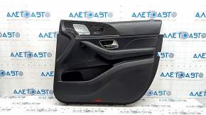 Обшивка двери карточка передняя правая Mercedes W167 GLE 350 450 20-26 кожа черная, с подсветкой, подлокотник кожа черная, вставка под дерево, Burmester, с ручкой, царапины