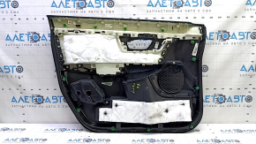 Обшивка двери карточка передняя правая Honda CRV 17-22 черная, подлокотник серая кожа, вставка серая кожа, молдинг под дерево, под химчистку