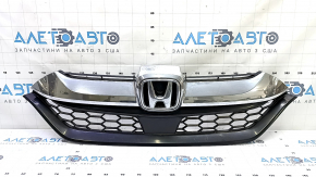 Решетка радиатора grill в сборе Honda CRV 17-19 со значком, под радар круиз, песок