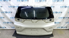 Дверь багажника голая со стеклом Honda CRV 17-22 под электро, тонировка, белый NH-603P, вмятина