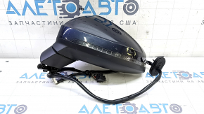 Зеркало боковое левое в сборе Audi A4 B9 17-19 12 пинов, поворотник, автозатемнение, под память, синее, царапина