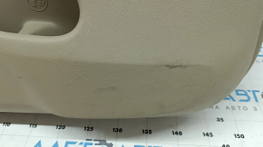 Ornamente ușă față stânga Jeep Grand Cherokee WK2 19-22 bej, cu inserții din piele bej și neagră, cotiera din piele bej, ornament din lemn închis, cu mâner, zgârietură, uzată, pentru curățat