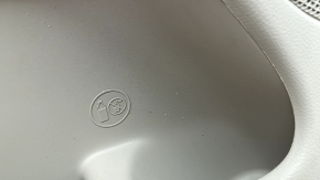 Ornamente ușă față stânga Jeep Grand Cherokee WK2 19-22 bej, cu inserții din piele bej și neagră, cotiera din piele bej, ornament din lemn închis, cu mâner, zgârietură, uzată, pentru curățat