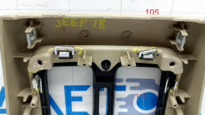 Ornamente consolă centrală spate Jeep Grand Cherokee WK2 14-22 bej, 2 piese, zgârieturi, elemente de fixare rupte, necesită curățare