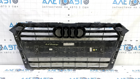 Решетка радиатора в сборе Audi A4 B9 17 с эмблемой, под парктроники, светлый хром, песок