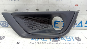 Решетка бампера левая Jeep Compass 17-21 с молдингом структура под птф, надломано крепление, песок