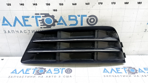 Grilă bară față stânga Audi A4 B9 17-17 fără radar, cromată, nisip