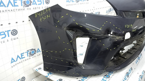 Бампер передний голый Toyota Prius 30 13-15 рест, графит, надорван, примят, сломаны крепления, после ремонта
