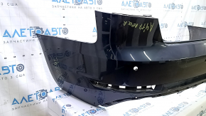 Бампер задний голый Audi A4 B9 17-19 под 4 парктроника, синий, с центральным креплением, без заглушки, царапины, сломаны крепления