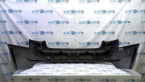 Бампер задний голый Audi A4 B9 17-19 под 4 парктроника, синий, с центральным креплением, без заглушки, царапины, сломаны крепления