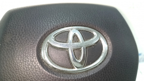 Подушка безопасности airbag в руль водительская Toyota Venza 21-24 черная, царапины