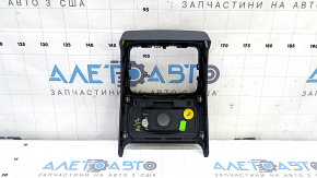 Накладка центральной консоли задняя Audi A4 B9 17-25 черная, под прикуриватель, 2 части