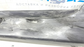 Порог левый Toyota Prius 30 10-15 графит, пробит корпус, примят, царапины, сломано крепление, надлом крепления, надорван