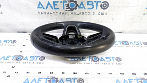 Руль голый Audi A4 B9 17-19 кожа, черный, без кнопок и лепестков, с накладкой, царапины