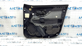 Ornamente ușă față stânga Jeep Renegade 15-19 TRH neagră, piele, cotiera piele neagră, cu mâner și strat protector, zgârieturi
