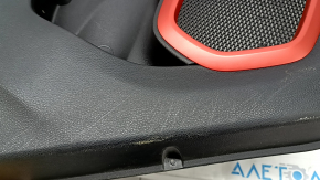 Ornamente ușă față stânga Jeep Renegade 15-19 TRH neagră, piele, cotiera piele neagră, cu mâner și strat protector, zgârieturi