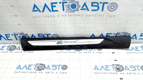 Ornamente prag ușă față stânga BMW X5 F15 14-18 negru cu inserție cromată, zgârieturi, coroziune