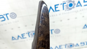 Ornamente laterale consolă centrală stânga BMW X5 F15 14-18 lemn de plop, zgârieturi