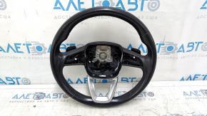 Руль голый Audi Q5 80A 18-20 кожа, черный, с подогревом, без кнопок, царапины, пятна краски