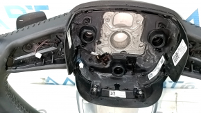 Руль голый Audi Q5 80A 18-20 кожа, черный, с подогревом, без кнопок, царапины, пятна краски