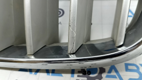 Grilă radiator stânga BMW X5 F15 14-18 Pure Excellence, crăpată, suport rupt, nisip