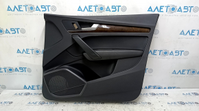 Ornamente ușă față dreapta Audi Q5 80A 18-20 piele neagră, mulură sub braț, cu mâner, cotiera și inserție piele neagră, zgârieturi
