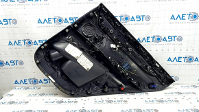 Обшивка двери карточка задняя левая BMW X5 F15 14-18 кожа черная Dakota без шторки, Harman Kardon, вставка и подлокотник черная кожа, молдинг под дерево, с подсветкой и ручкой, царапины, вмятины, надр