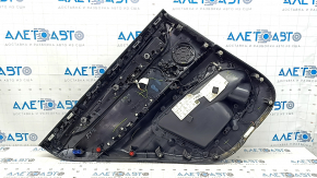 Ornamente ușă spate dreapta BMW X5 F15 14-18 piele neagră Dakota fără cortină, Harman Kardon, inserție și cotieră piele neagră, ornament sub braț, cu iluminare și mâner, zgârieturi, rupturi, lovituri