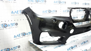 Бампер передний голый BMW X5 F15 14-18 под 2 парктроника, омыватели фар, камеру, графит A90, тычки, надломаны крепления