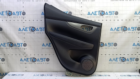 Ornamente ușă spate stânga Nissan Rogue Sport 20-22 negru cu inserții negre din piele, cotiera din piele neagră, ornament gri