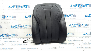 Tapițerie scaun pasager BMW X5 F15 14-18 piele neagră Dakota, încălzită, zgârieturi, crăpată
