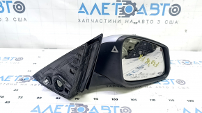 Зеркало боковое правое в сборе BMW 3 F30 4d 13-18 usa 5 пинов, крепление мат, BSM, поворотник, серебро