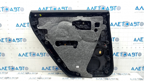 Panou decorativ ușă, spate dreapta, Audi Q8 19-25, piele neagră, fără perdea, cotieră din piele neagră, cu capac difuzor, cu inserție din lemn, cu iluminare din spate, cu mâner, lovituri