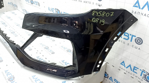 Бампер передний голый Audi Q8 19-23 без Park Assist, без заглушки, черный, сломаны крепления, вмятина