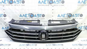 Решетка радиатора grill VW Jetta 19-21 без эмблемы под радар, песок