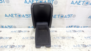 Подлокотник центральной консоли Audi A6 C7 12-18 кожа черная, 2 части, царапины, трещина в креплении
