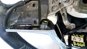 Руль голый Nissan Rogue Sport 19-21 кожа черная с подогревом под адаптивный круиз, без кнопок, под чистку, царапина, надломано крепление