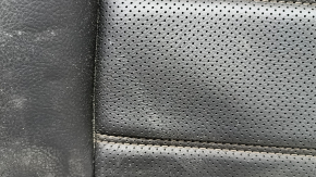 Спинка заднего ряда 2 ряд левая Mazda CX-5 19-22 кожа черная, с перфорацией, с коричневой строчкой, без подголовника, примята, потрескано, под чистку