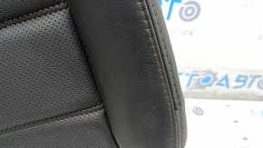 Спинка заднего ряда 2 ряд правая Mazda CX-5 19-22 кожа черная, с перфорацией, с коричневой строчкой, без подголовника, примята, под чистку
