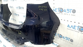Бампер задний голый Mazda CX-5 22-25 без парктроников, синий, трещина в креплении, вмятина