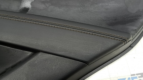 Panou ușă spate dreapta pentru Mazda CX-5 17-23 cu inserție din piele neagră, cotieră din piele neagră, bandaj gri, cu mâner, îndoit