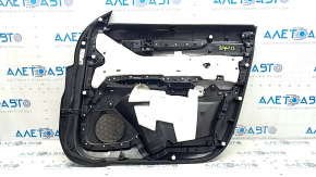 Обшивка двери карточка передняя левая Mazda CX-5 17-23 BOSE, с черной вставкой кожа, подлокотник кожа черный, молдинг под темное дерево, с ручкой, царапины, потертости