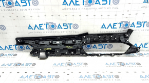 Ornamente bord din piele neagră pentru ecran de 10,3" pentru Mazda CX-5 21-25, inserție din lemn închis la culoare, pete