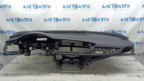 Торпедо передняя панель с AIRBAG Audi A6 C7 16-18 рест, черная, с накладками, царапины, ржавый пиропатрон, примята