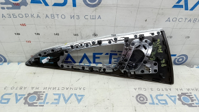 Накладка обшивки двери карточки задняя правая Audi A6 C7 12-18 под дерево коричневый ясень, сломано крепление