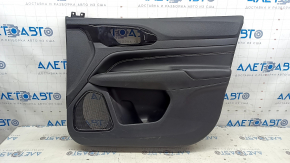Panou ușă dreapta față negru pentru Jeep Compass 22-25, inserție din material textil gri, Alpine, curățabil chimic, lovit, plastic alb